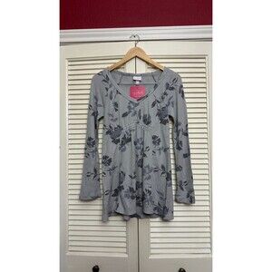 Isabel Maternity Women's Smocked Bump Waffle Maternity Top, Gray, NwT, SIZE XS